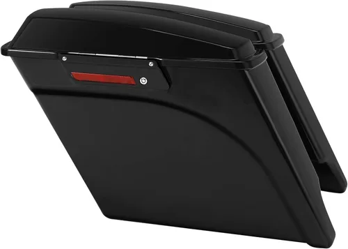 Miniatura 8 de XFMT Alforjas Extendidas Negras Brillantes de 5 Pulgadas con Tapas, Llaves del Pestillo para Harley Touring FLH FLT Electra Glide Road King Ultra