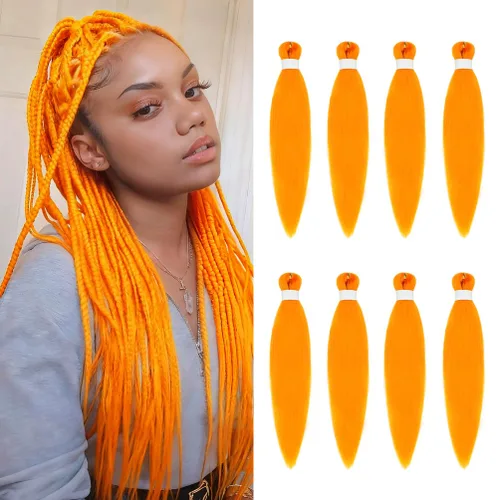 Miniatura 39 de 8 paquetes de extensiones preestiradas - 16 pulgadas de cabello trenzado premium, 55G/paquete, sin picazón, fijación en agua caliente, textura Perm