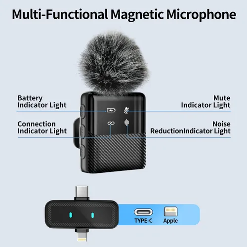 Miniatura 5 de yAyusi Kit de vlogging para iPhone/Android, trípode para selfie stick de 30.71 pulgadas con luz, micrófono y cajas de almacenamiento, kit básico