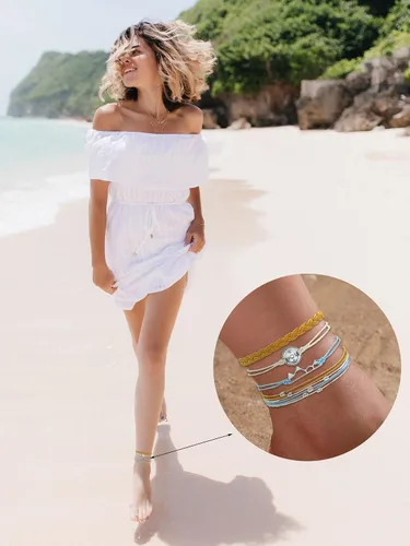 Miniatura 9 de Long tiantian Pulseras onduladas para adolescentes y niñas bonita cuerda trenzada bohemia pulsera para playa océano para mujer regalo de joyería