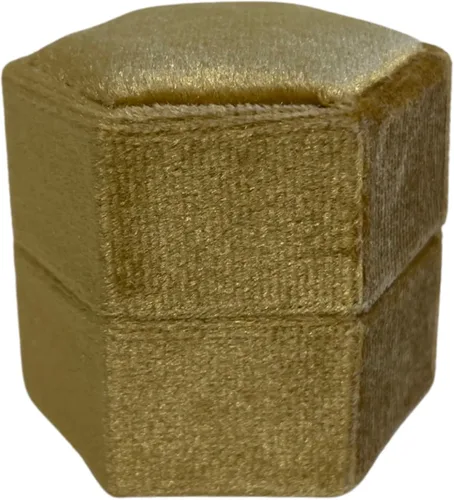 Miniatura 13 de Caja de anillo hexagonal de terciopelo, 1 ranura para compromiso y ceremonia de boda, exhibición plana y almacenamiento (azul claro)
