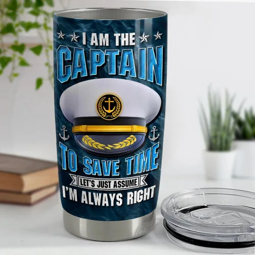 Miniatura 4 de SANDJEST Taza de Capitán 20oz Regalos para Capitán de Barco para Hombres Propietarios de Barcos Tazas Aisladas de Acero Inoxidable Taza de Café