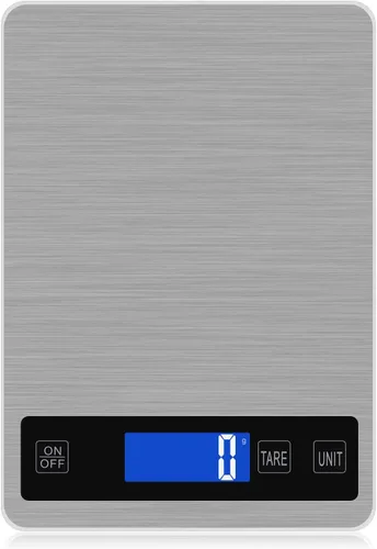 Miniatura 9 de Báscula digital de cocina recargable de 22 libras / 22.0 lbs con división de 0.04 onzas/0.04 oz, sensor táctil, pantalla LCD retroiluminada, báscula