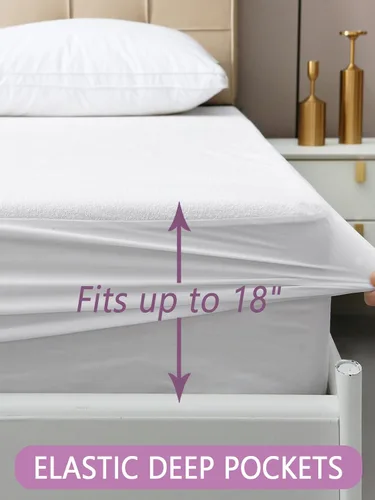 Miniatura 2 de Protector de colchón individual XL para dormitorios universitarios, funda impermeable para cama de hospital, tamaño individual extra largo