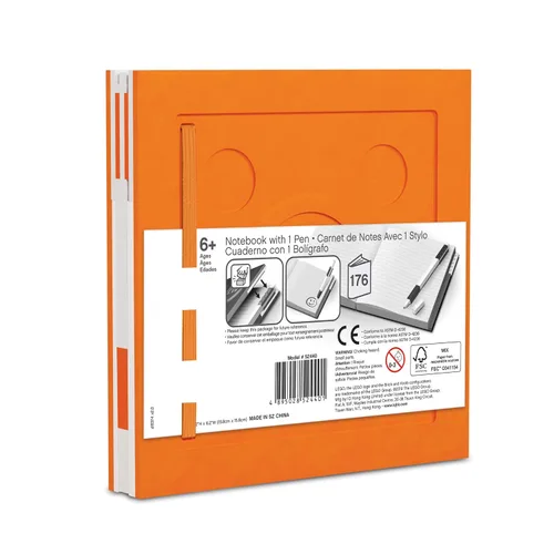Miniatura 3 de LEGO Stationery - Cuaderno de bloqueo con bolígrafo de gel, color naranja