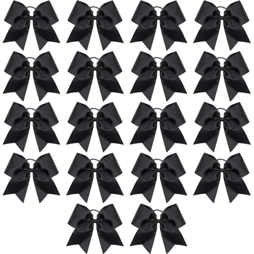Miniatura 18 de 18 PCS 8" Large American Flag Cheer Hair Bows Ponytail Holder Elastic Band Handmade for Cheerleaders Teen Girls College Sports