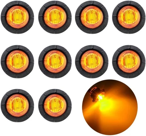 Miniatura 9 de TMH 30 piezas 3/4 pulgadas 10 luces ámbar + 10 luces rojas + 10 luces blancas, 3 LED, luces indicadoras de despeje, luces marcadoras laterales, mini