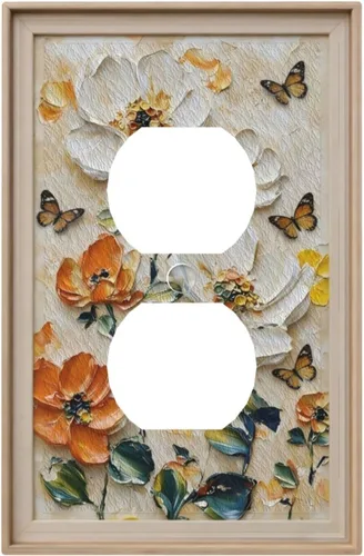 Miniatura 160 de Cubiertas Decorativas de Arte para Interruptores de Luz, Hojas de Otoño, Placa de Pared de Palanca Individual, Cubierta Decorativa de Interruptor