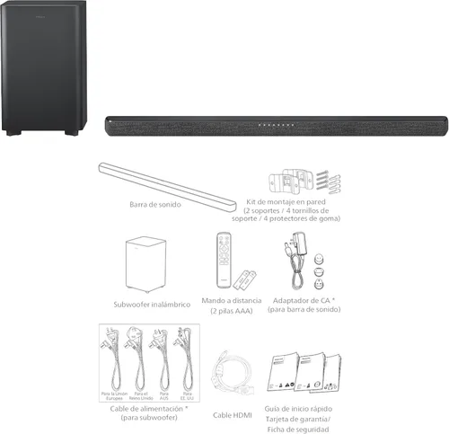 Miniatura 5 de Philips TAB6200 Barra de sonido de 2.1 canales con subwoofer inalámbrico - Bluetooth, HDMI eARC, Dolby Atmos, DTS Virtual:X, 240W Max Power, Negro