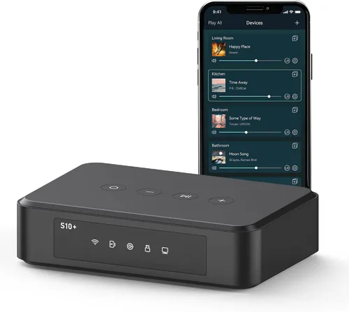 Arylic S10+ Receptor de Audio AirPlay, Estéreo Multihabitación con Salida SPDIF, Transmisor de Música WiFi y Bluetooth, Transmite Música HD Sin