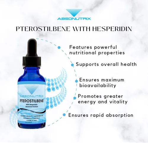 Miniatura 5 de Pterostilbeno con Hesperidina 390 mg, líquido de 4 onzas, 300 porciones, fabricado en Estados Unidos, absorción rápida, ingredientes potentes