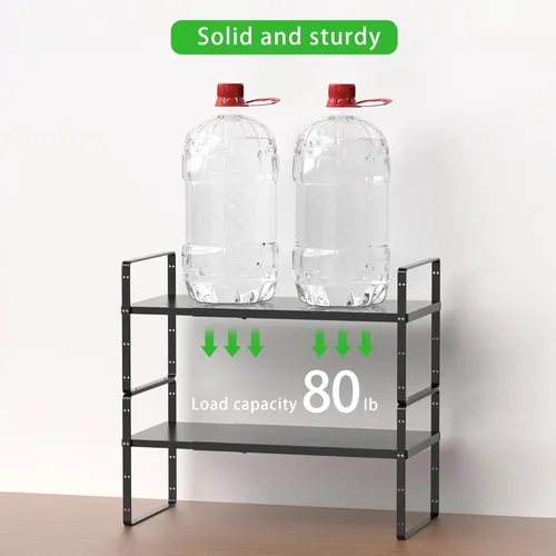 Miniatura 5 de Estante de almacenamiento expandible para gabinete, organizador apilable para cocina, baño, despensa, armario de especias, encimera, escritorio