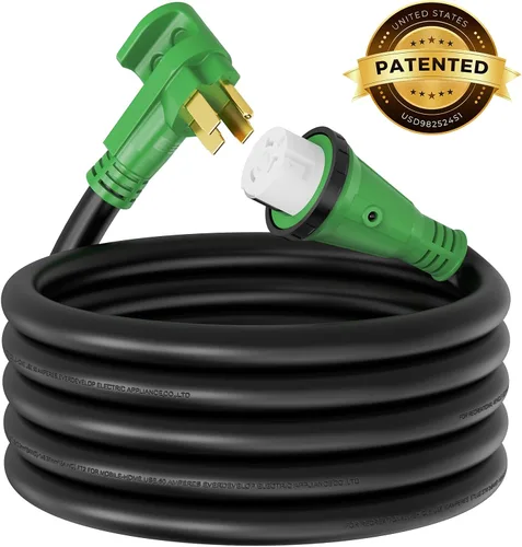 Miniatura 8 de RVMATE Cable de extensión de alimentación con cerradura para RV/generador de 50 amperios y 15 pies, mango de fácil enchufe, 14-50P a SS 2-50R