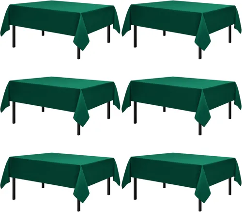 Miniatura 15 de Romanstile Mantel rectangular de poliéster, paquete de 2 manteles rectangulares de 60 x 84 pulgadas, resistentes a las manchas y a las arrugas, Negro