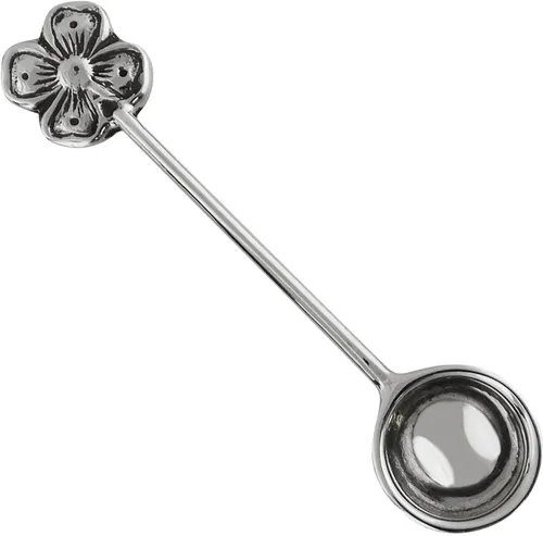 Miniatura 12 de Cuchara de sal pequeña con borde festoneado de plata de ley, cucharas de mostaza