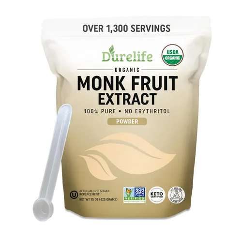 Miniatura 11 de Edulcorante orgánico de fruta de monje 100% puro Durelife, sin eritritol, extracto en polvo de fruta de monje, orgánico USDA verificado por