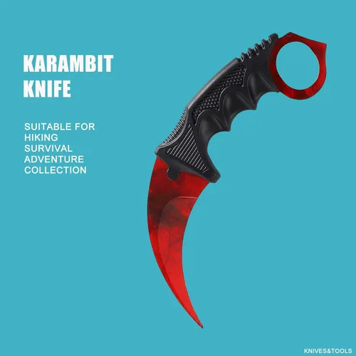 Miniatura 5 de 2 Piezas Cuchillo Karambit Hoja Fija Herramienta Táctica de Camping, Cuchillo de Caza al Aire Libre con Funda y Cordón, Adecuado para Senderismo