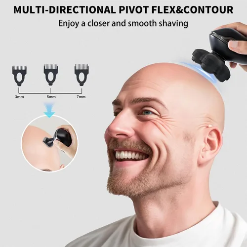 Miniatura 7 de Afeitadoras magnéticas de cabeza 2026 para hombres calvos, maquinilla de afeitar eléctrica para hombres, afeitado para hombre con recortadora