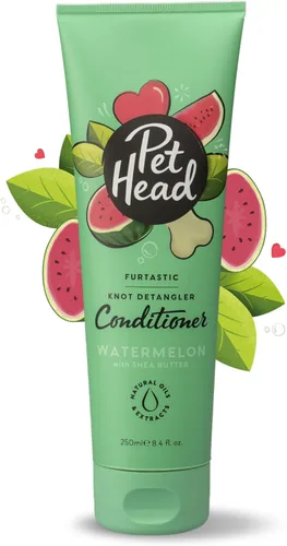Pet Head Furtastic - Acondicionador para perros, aroma a sandía, acondicionador para perros malolientes, desenredante de nudos, cuidado de rizos y