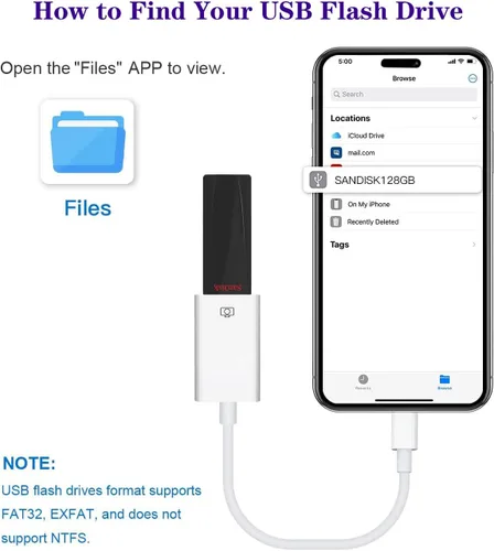 Miniatura 6 de Adaptador USB-C a USB para iPhone 15, 16, 17, MacBook Pro Air 2025, iMac iPad mini Pro, compatible con convertidor de cable USB OTG certificado MFi