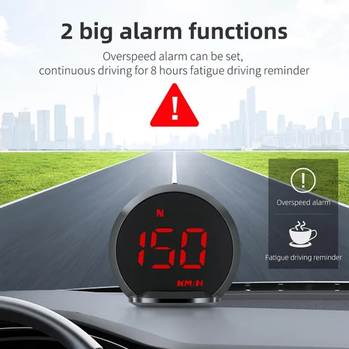 Miniatura 4 de wiiyii Velocímetro GPS G13, pantalla frontal para automóviles con velocidad MPH, dirección de conducción de brújula, recordatorio de conducción