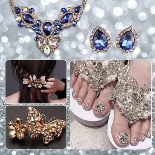Miniatura 7 de Lágrima de cristal de 0.512 x 0.709 in con diamantes de imitación grandes Pointback para manualidades, fabricación de joyas, zapatos, cuentas