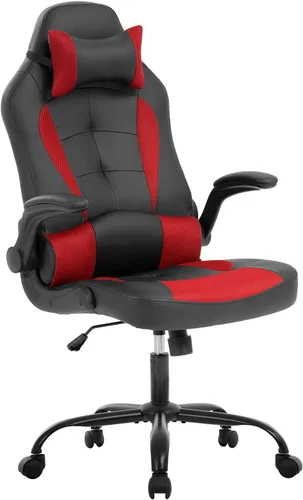 Miniatura 8 de Silla ergonómica para juegos de PC, silla de oficina para computadora con reposabrazos, reposacabezas y soporte lumbar, respaldo alto, silla