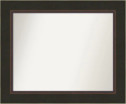 Miniatura 32 de Amanti Art Espejo de pared de madera no biselada (29 x 40 pulgadas), marco de bronce antiguo, espejo de baño bronce, XL