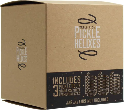 Miniatura 2 de Bobinas PickleHelix de acero inoxidable, pesas de fermentación Paquete de 3 para fermentación de tarros Mason de boca ancha La mejor manera