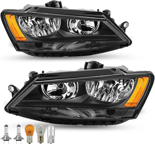Miniatura 2 de TUSDAR Juego de montaje de faros delanteros para Volkswagen Jetta MK6 OE 2011-2018, faros delanteros laterales del conductor y del pasajero, carcasa