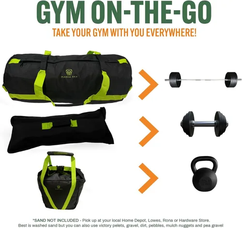 Miniatura 2 de Sandbags for Working Out - 50 to 90 lbs - Adjustable Heavy Duty Equipment for Weight Training - 1 Outer, 3 Inner Sandbags - Portable Tough Workout