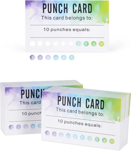 Miniatura 10 de ONEDONE Tarjetas perforadas (paquete de 200) tarjetas de recompensa para premios de incentivo de comportamiento en el aula para niños, estudiantes
