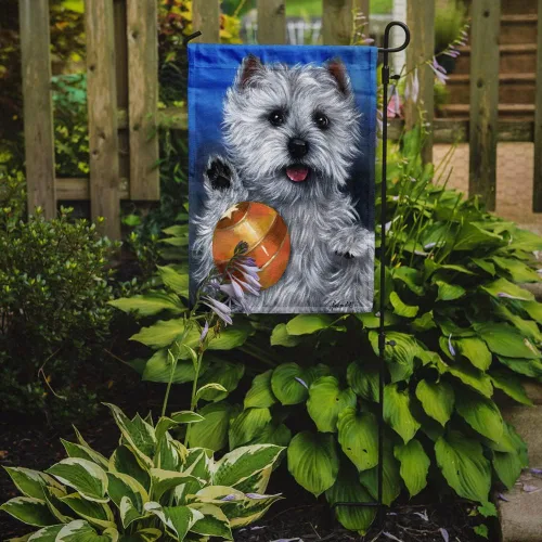 Miniatura 587 de Caroline's Treasures PPP3090GF - Bandera decorativa para jardín de bulldog inglés y otoño, para exteriores, patio, flores, tamaño de jardín