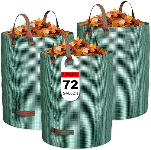 Miniatura 11 de GreatBuddy Bolsa de basura reutilizable de 132 galones, resistente, verticales con 4 asas reforzadas para hojas de jardín y recolección de residuos
