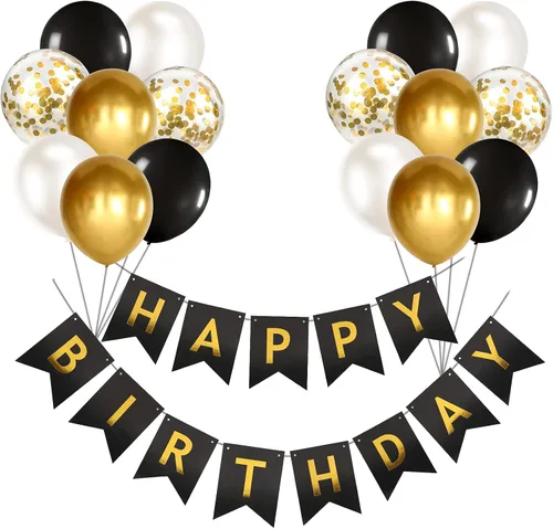 Miniatura 10 de Cartel de feliz cumpleaños, banderines, globos de fiesta azul bebé, confeti, globos de látex, pancartas de fiesta para niños y niñas, decoraciones
