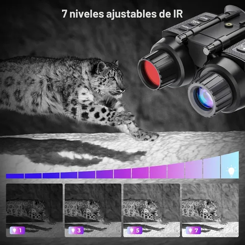 Miniatura 8 de GOYOJO 4K Gafas de visión nocturna montadas en la cabeza y prismáticos para adultos – NVG infrarrojos con enfoque manual y zoom digital 8X