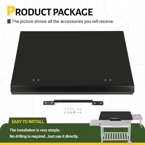 Miniatura 6 de HECASA Tapa dura para parrilla de 36 pulgadas, color negro, de aluminio, impermeable, compatible con Blackstone y más (sin chapado en diamante)