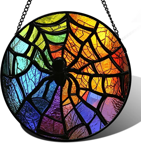 Atrapasoles de cristal de colores, araña colorida, atrapa insectos negros, decoración para colgar en ventanas, Día de la Madre, regalos de