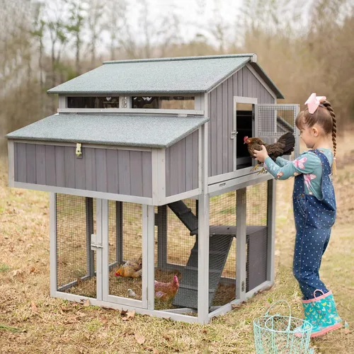 Miniatura 11 de GUTINNEEN Puerta automática de gallinero con energía solar, abridor de puerta de pollo automático para Chicken House Duck Run (negro)
