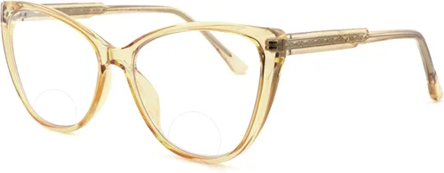 Miniatura 2 de Cateye - Lentes de lectura bifocales para mujeres y hombres, Funky bifocales para mujer, lectores, parte superior transparente, bloqueo de luz azul
