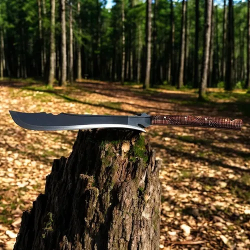 Miniatura 4 de 25 "acero D2 caza Bowie Machete cuchillo Full Tang HRC-56-58 Razor Sharp Serration con espuma