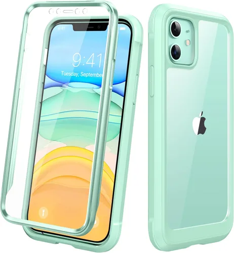 Miniatura 137 de Diaclara - Funda compatible con iPhone 11, carcasa resistente de cuerpo completo con protector de pantalla integrado sensible al tacto y Transparente