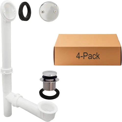 Miniatura 18 de Westbrass 593244-26 Kit de drenaje de residuos de baño con punta tubular blanca de 1-1/2 pulgadas, cromo pulido