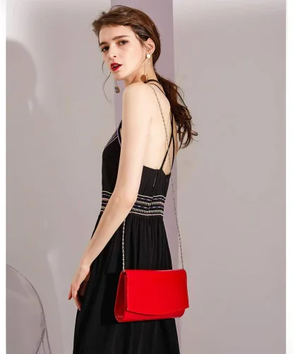 Miniatura 3 de WALLYN'S Carteras de charol para mujer, bolsos de mano de moda, bolso de noche, color sólido