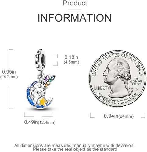 Miniatura 4 de Hapour Abalorios de plata de ley 925 para pulseras y collares colgantes, joyería de regalo para mujer