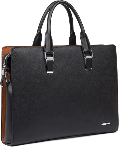 BOSTANTEN Bolso de negocios del ordenador portátil del hombro del maletín del cuero formal para los hombres y las mujeres