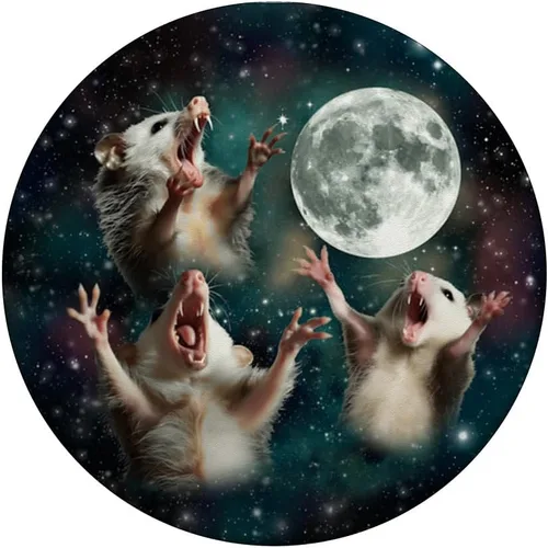 Miniatura 3 de Three Opposum Moon 3 Zarigüeya Luna muerta Extraño Meme maldito PopSockets PopGrip estándar