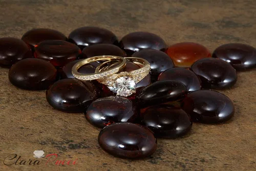Miniatura 4 de Clara Pucci Juego de anillos de compromiso de boda de 210 quilates con diamantes de imitación de corte redondo y circonita cúbica de oro blanco
