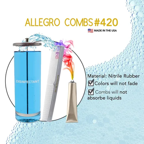 Miniatura 5 de Allegro Combs Juego de 420 peines para el cabello, 12 unidades, peluquero de goma de nitrilo, bolsillo y peines de peinado para estilistas, gris