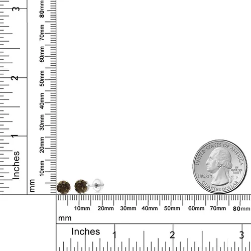 Miniatura 24 de Gem Stone King Aretes solitarios con piedra natal de oro de 14 quilates Redondos de 0.236 in Aretes de oro para mujeres y hombres